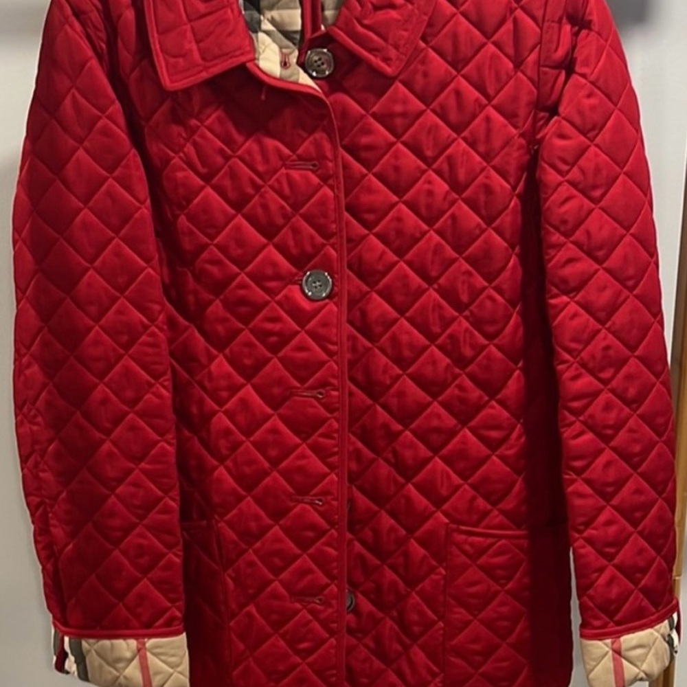 Burberry Red Quilted Puffer Jacket